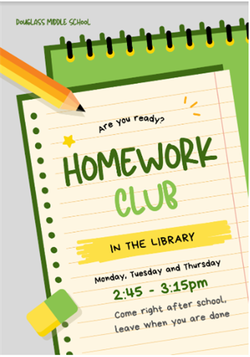 Homework Club in the Library Green and Gold